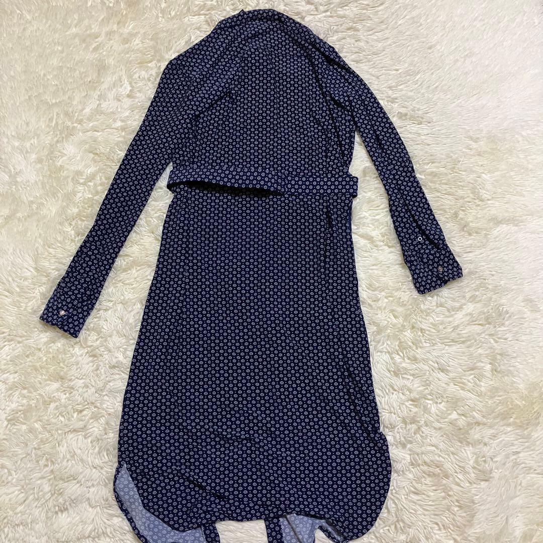 未使用　ローレンラルフローレン　ベルト　総柄　シャツ　ネイビー　ワンピース