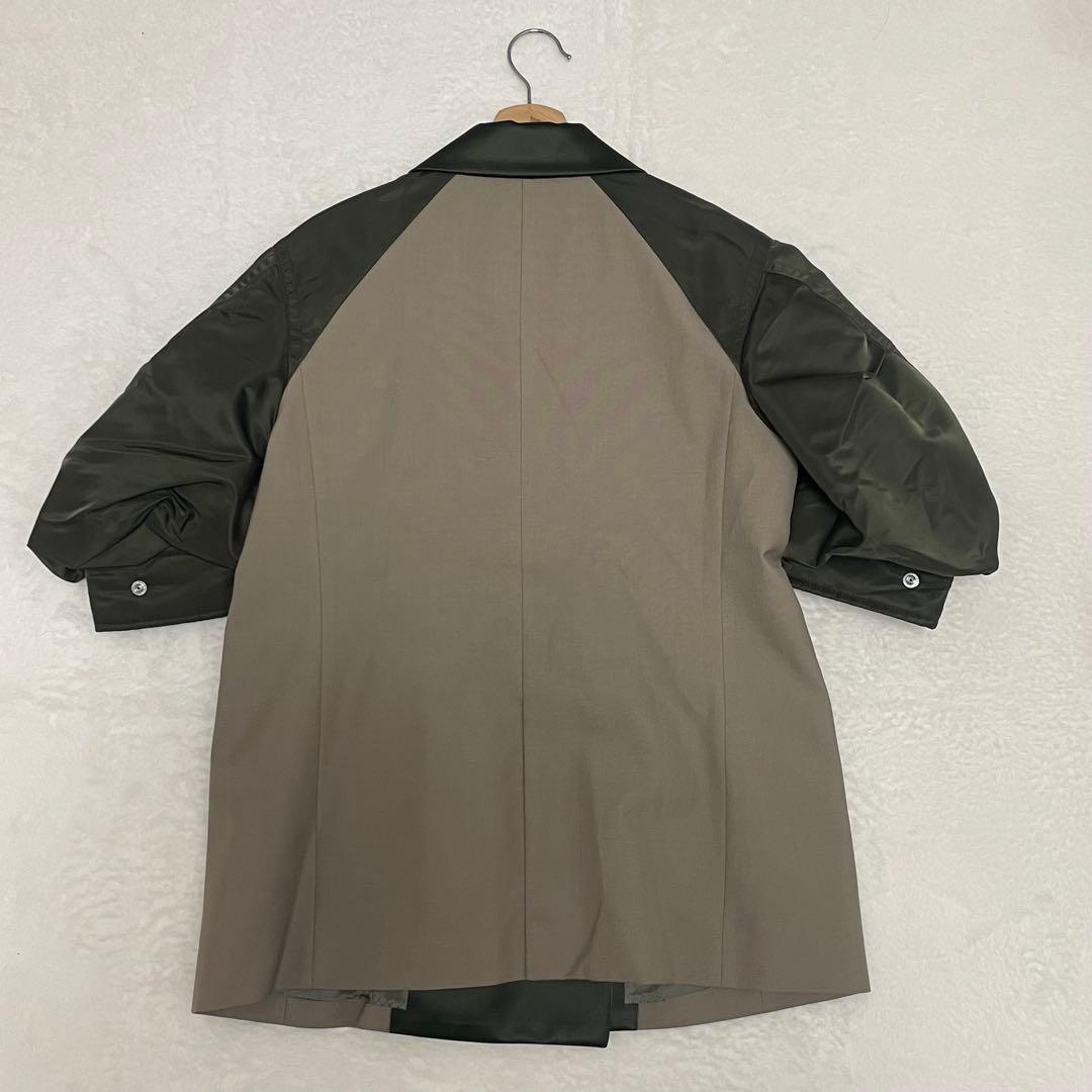 サカイ Nylon Twill Mix Jacket パフスリーブ ジャケット