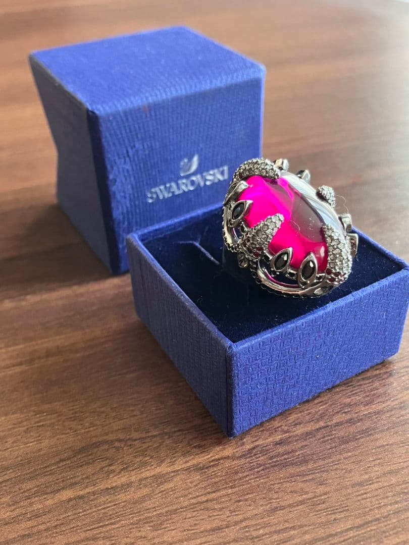 ★Luna★SWAROVSKI　リング【10号】レッド&シルバースワロ
