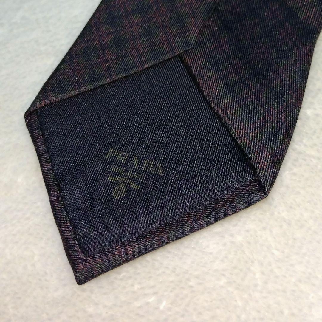 美品■PRADA　ネクタイ　チェック　ブラウン(茶)×ブラック(黒)　プラダ