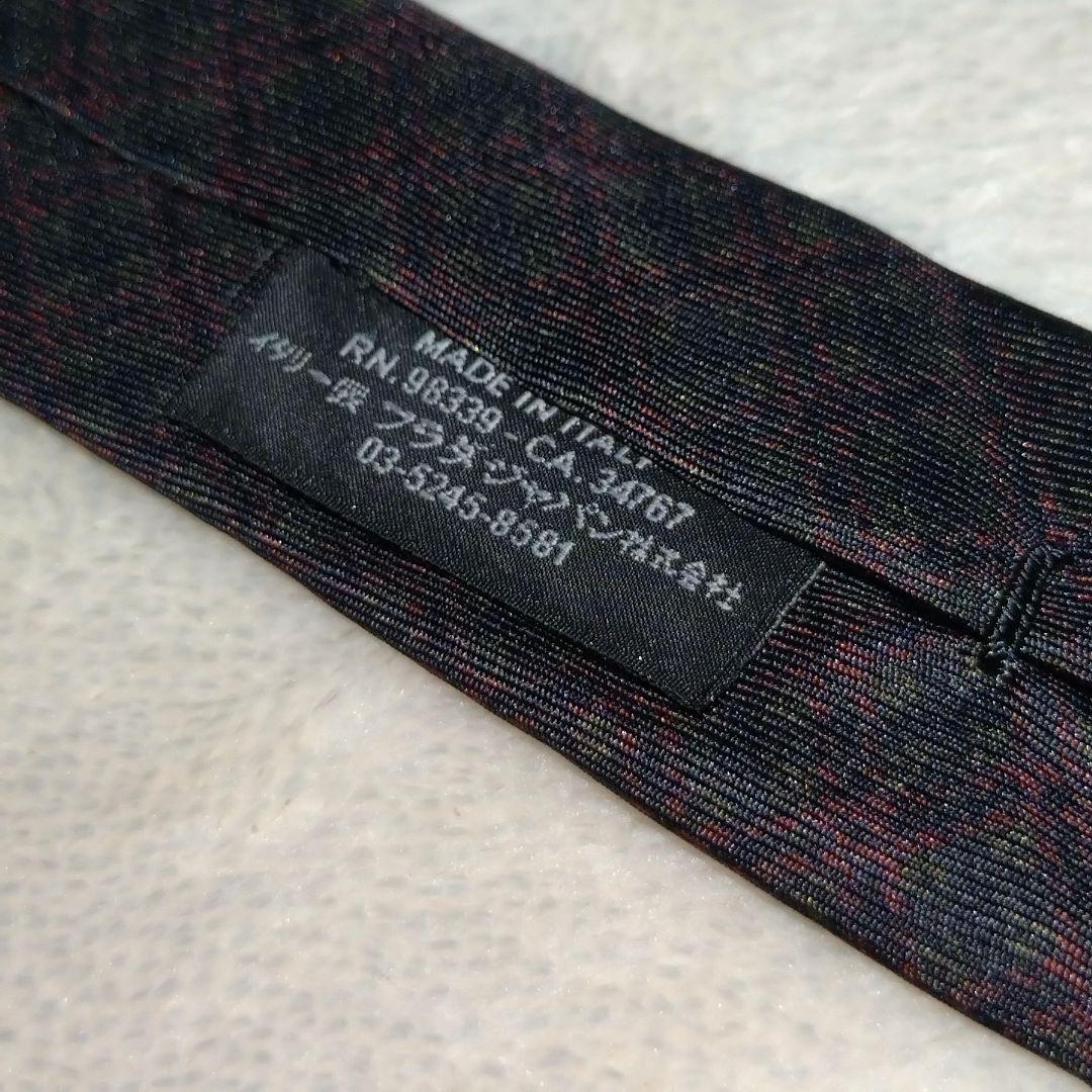 美品■PRADA　ネクタイ　チェック　ブラウン(茶)×ブラック(黒)　プラダ