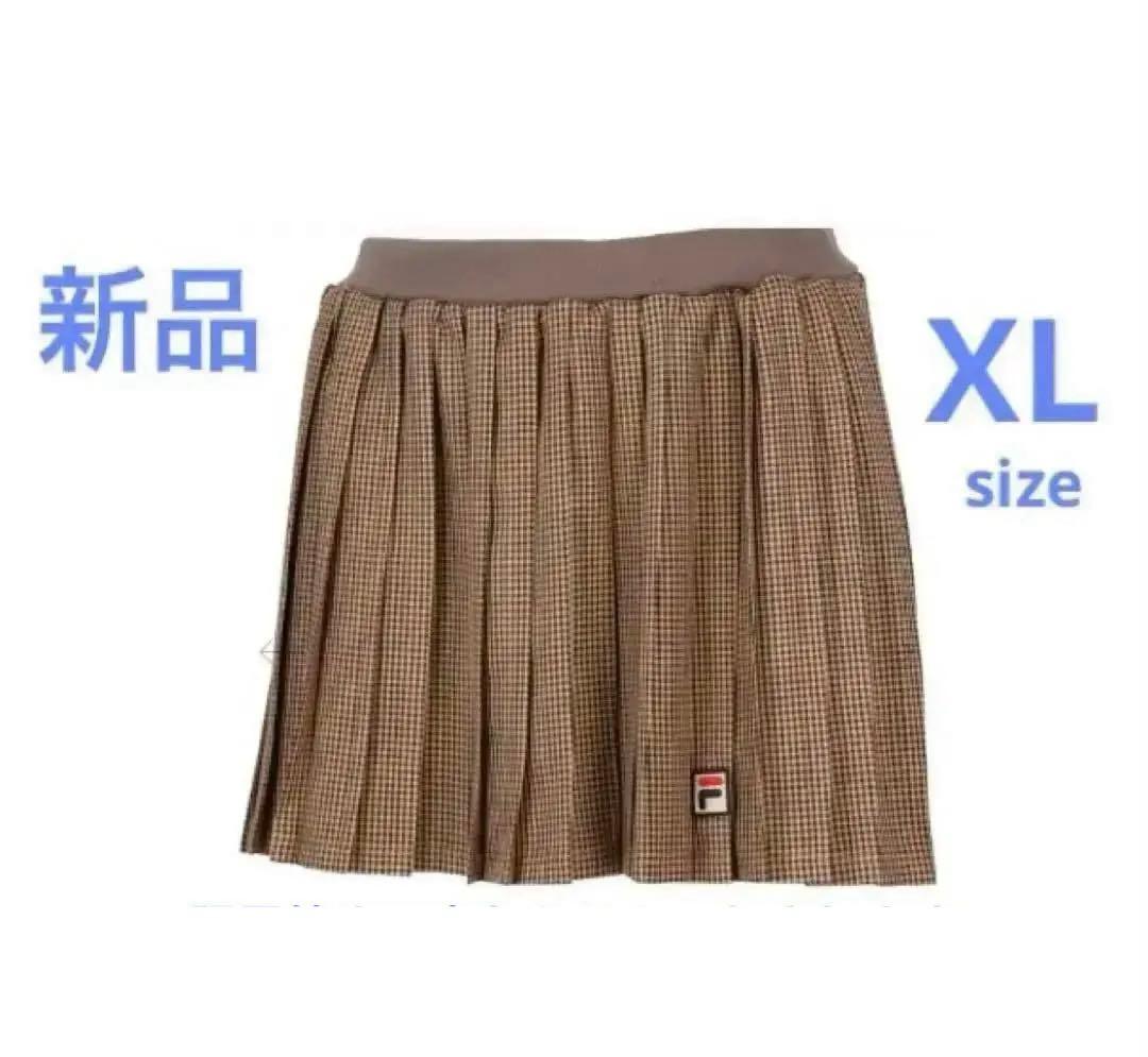 No.471 FILA ガンクラブチェックの高品質プリーツ☆キャメル☆