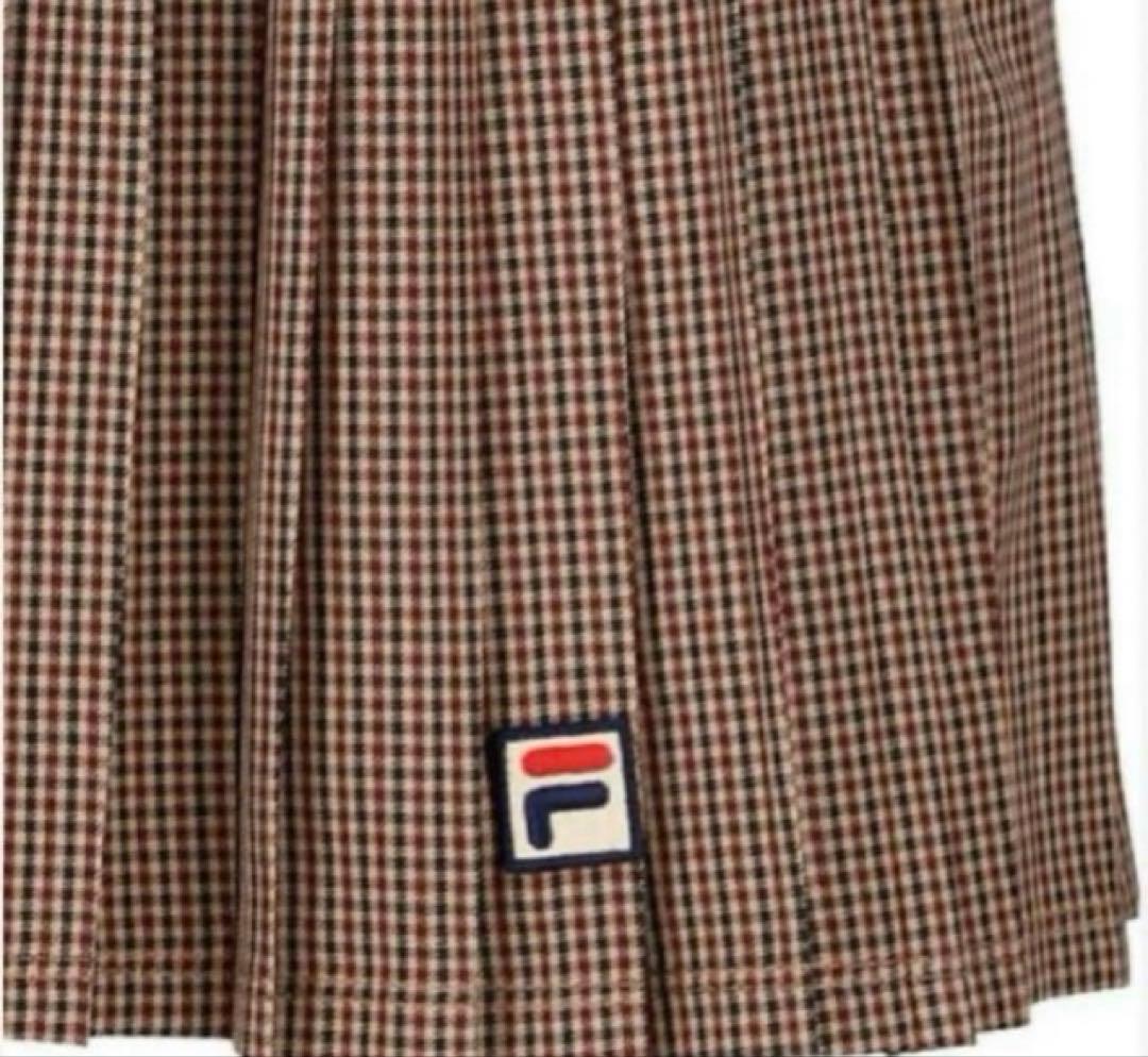 No.471 FILA ガンクラブチェックの高品質プリーツ☆キャメル☆