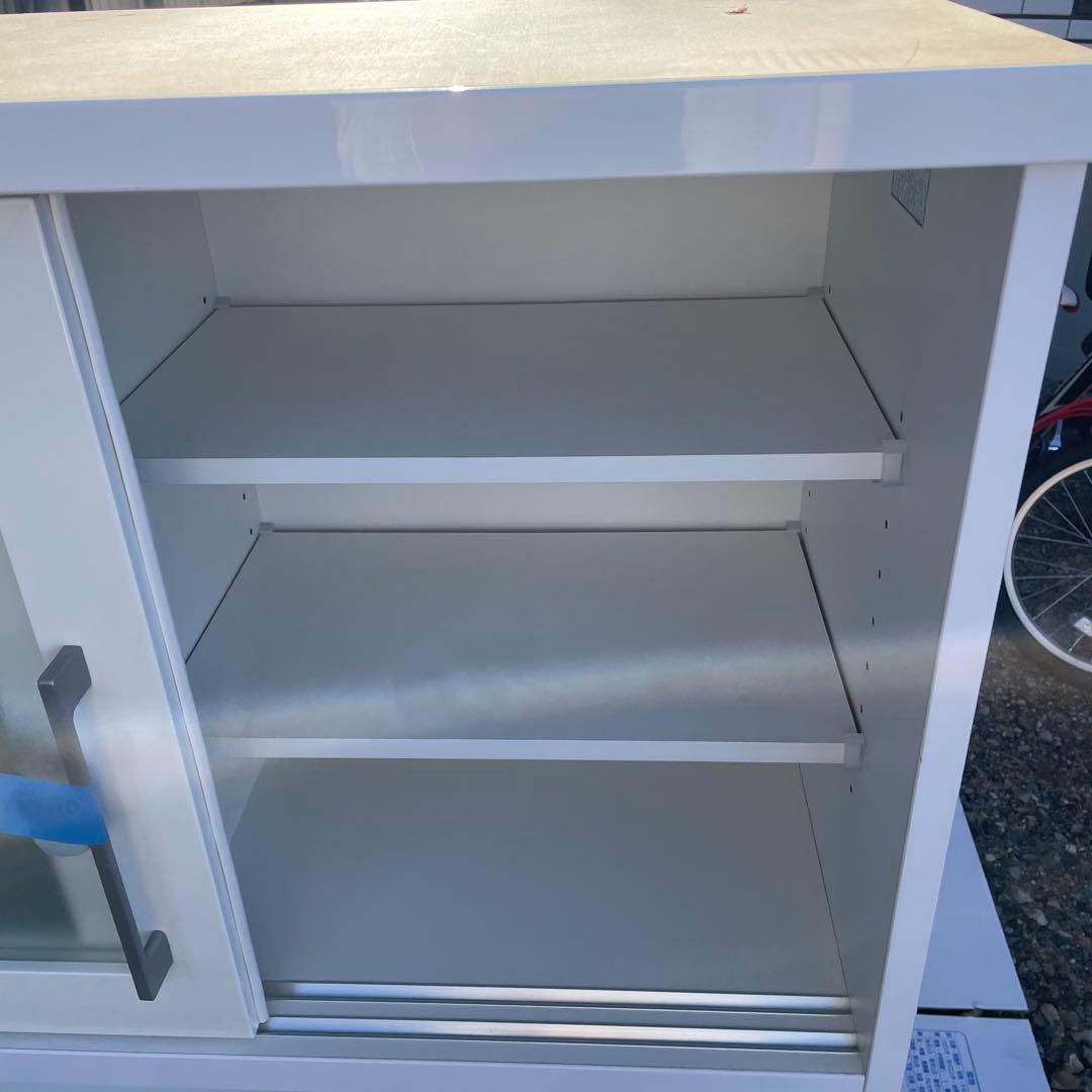 ニトリ キッチンボード 食器棚 幅 90cm ホワイト 送料込み