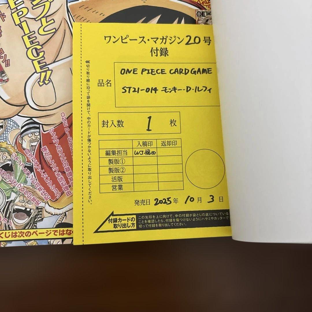 ONE PIECE ワンピースマガジン 20号プロモルフィ 冊子付き