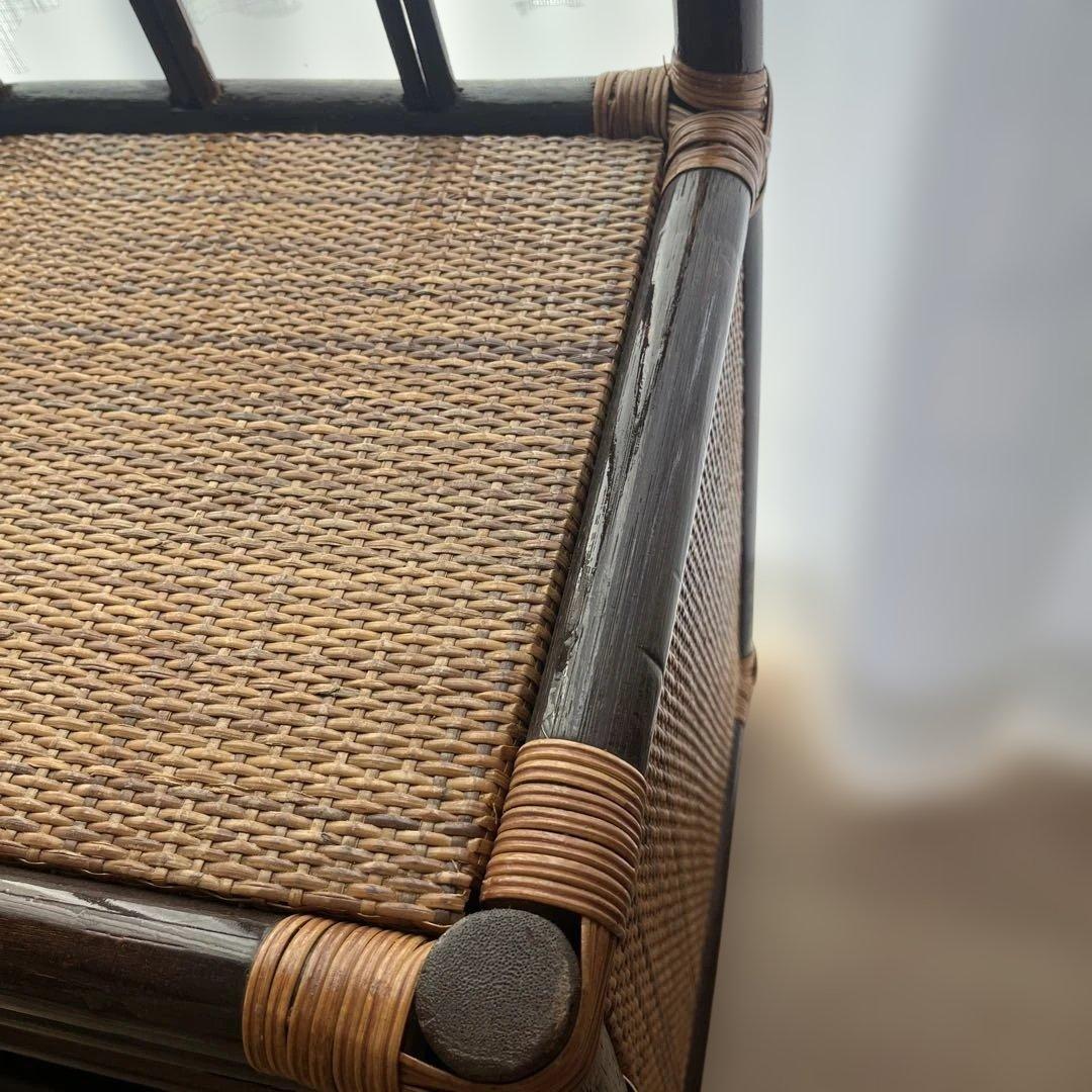 美品　昭和　レトロ　アジアン　ラタン　電話台