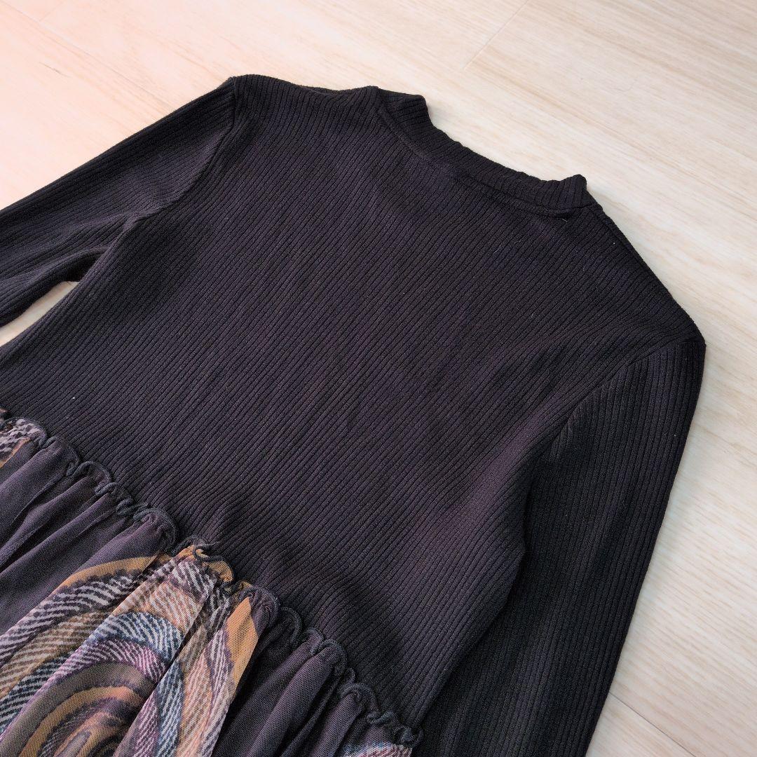 Desigual 長袖 ワンピース 黒 ブラック　XL