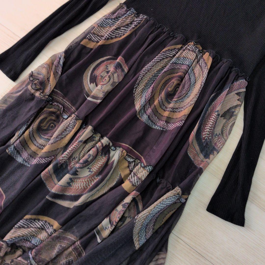 Desigual 長袖 ワンピース 黒 ブラック　XL