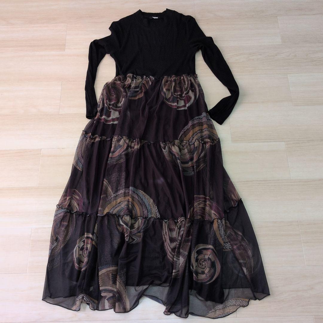 Desigual 長袖 ワンピース 黒 ブラック　XL