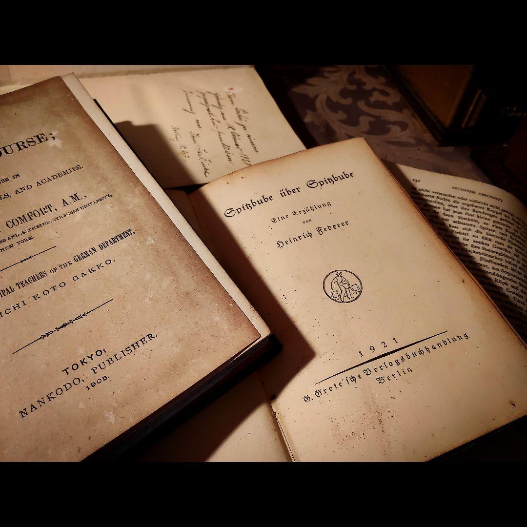 ⭐約１２０年前【ドイツ製の古い洋書】革製の高級感ある洋古書 ４冊