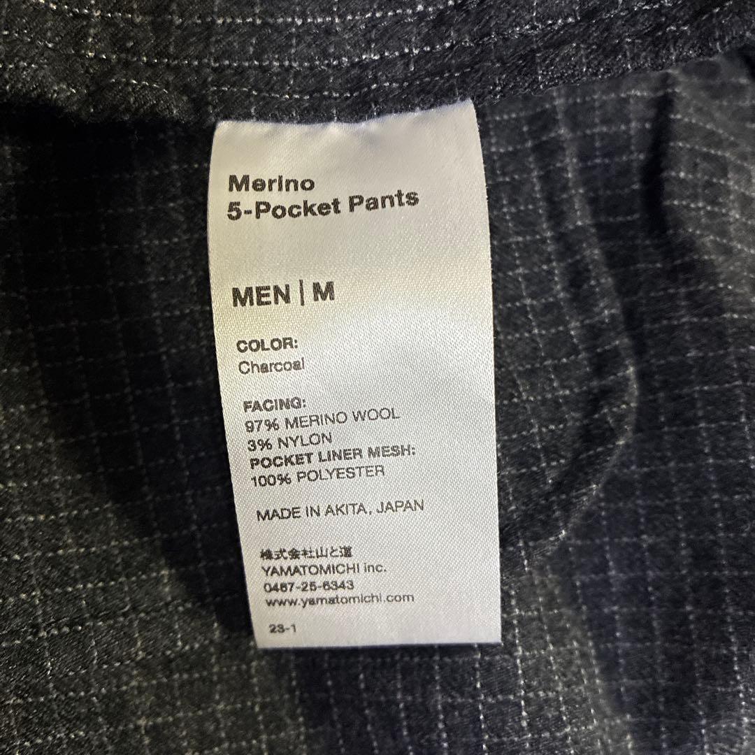 山と道 メリノ5-ポケットパンツ MEN M チャコール2023