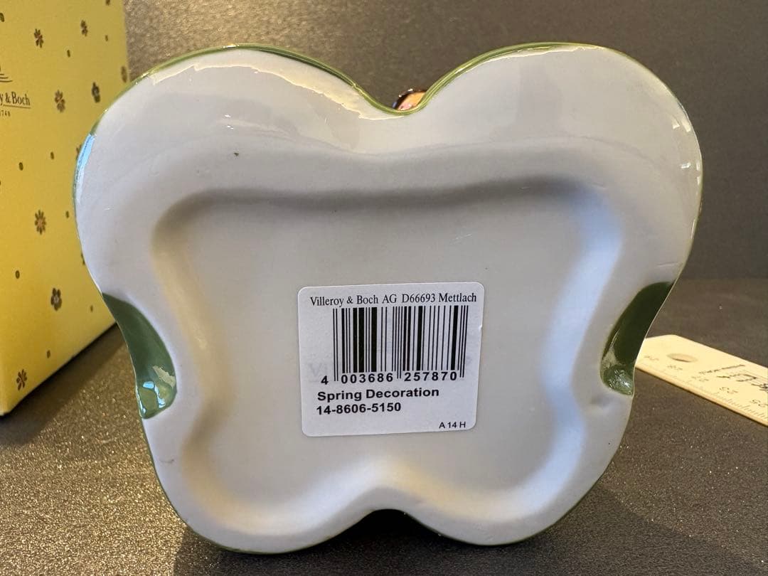 【レア箱付】ビレロイ&ボッホ　長靴　うさぎ　置物　イースター