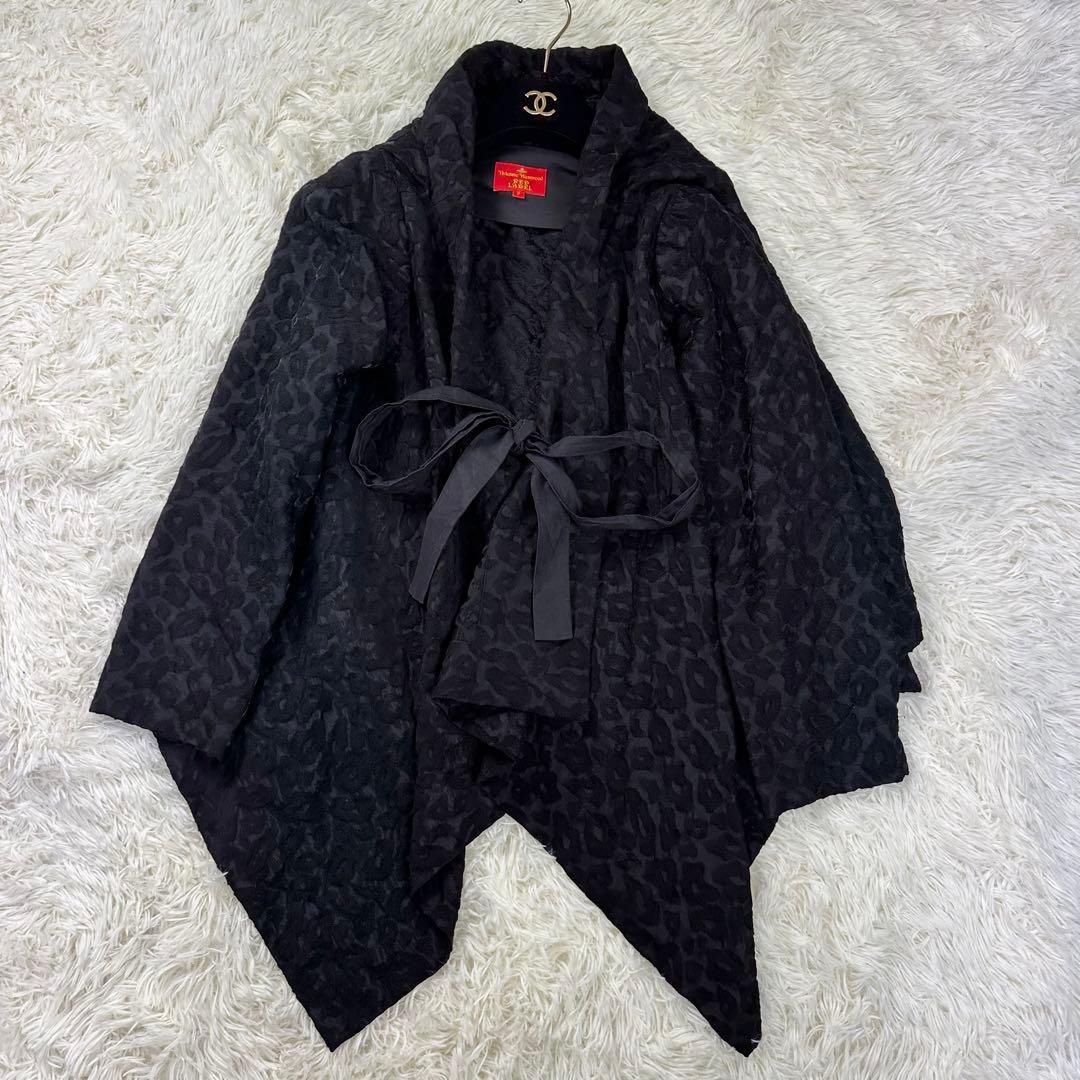 極美品✨ヴィヴィアンウエストウッド 変形ジャケット ケープ風 リボン ヒョウ柄