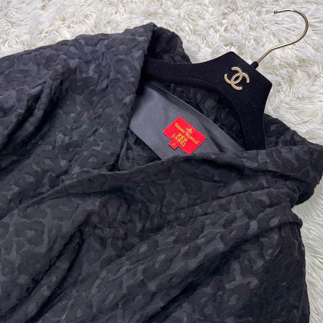 極美品✨ヴィヴィアンウエストウッド 変形ジャケット ケープ風 リボン ヒョウ柄