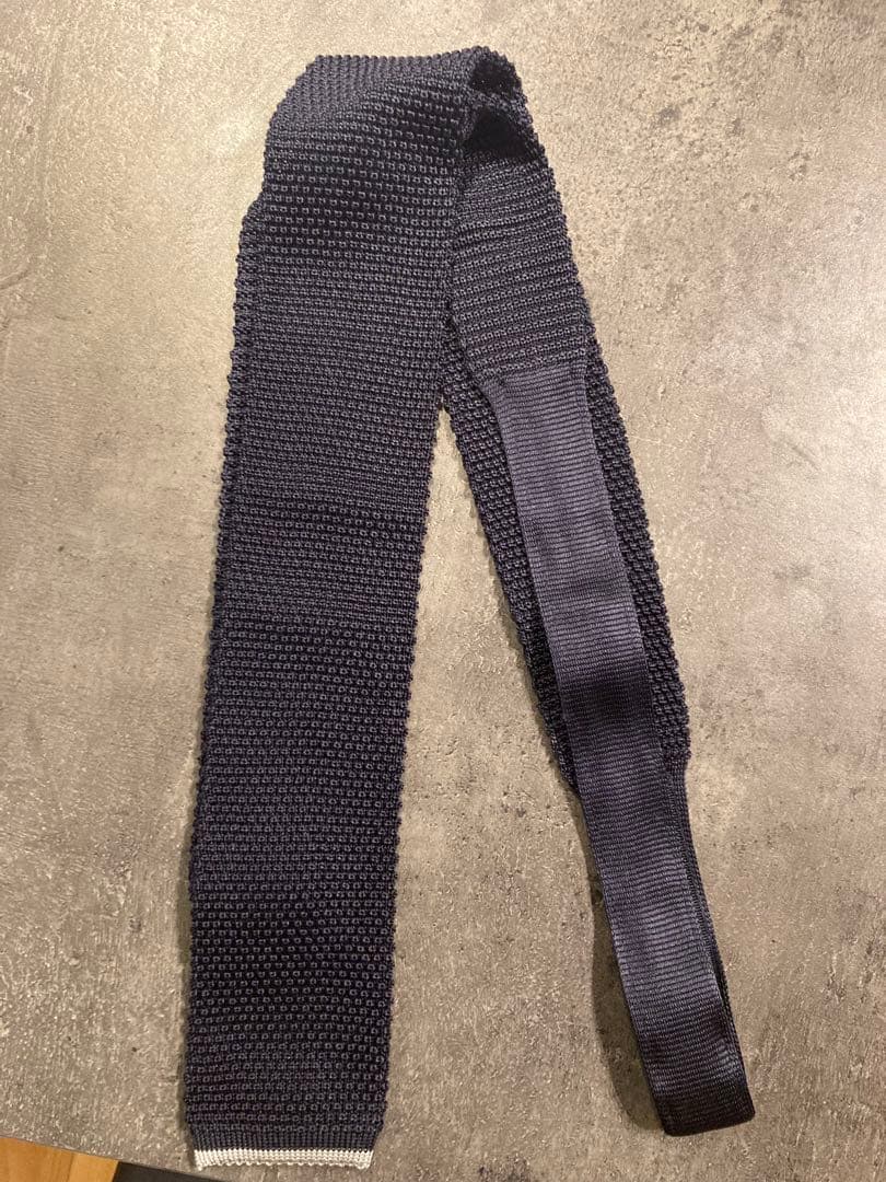 BRUNELLO CUCINELLI ネイビー ニットタイ