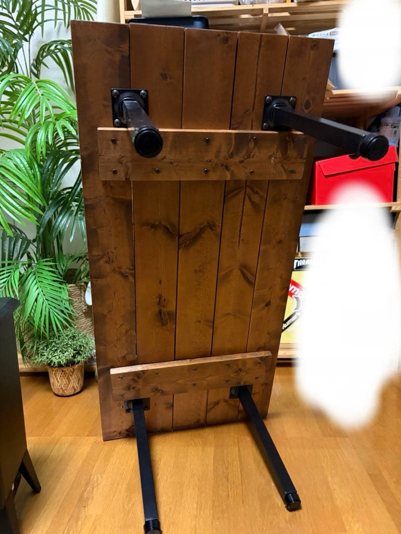 北欧、南国、木製ダークブラウン長方形テーブル　ローテーブル