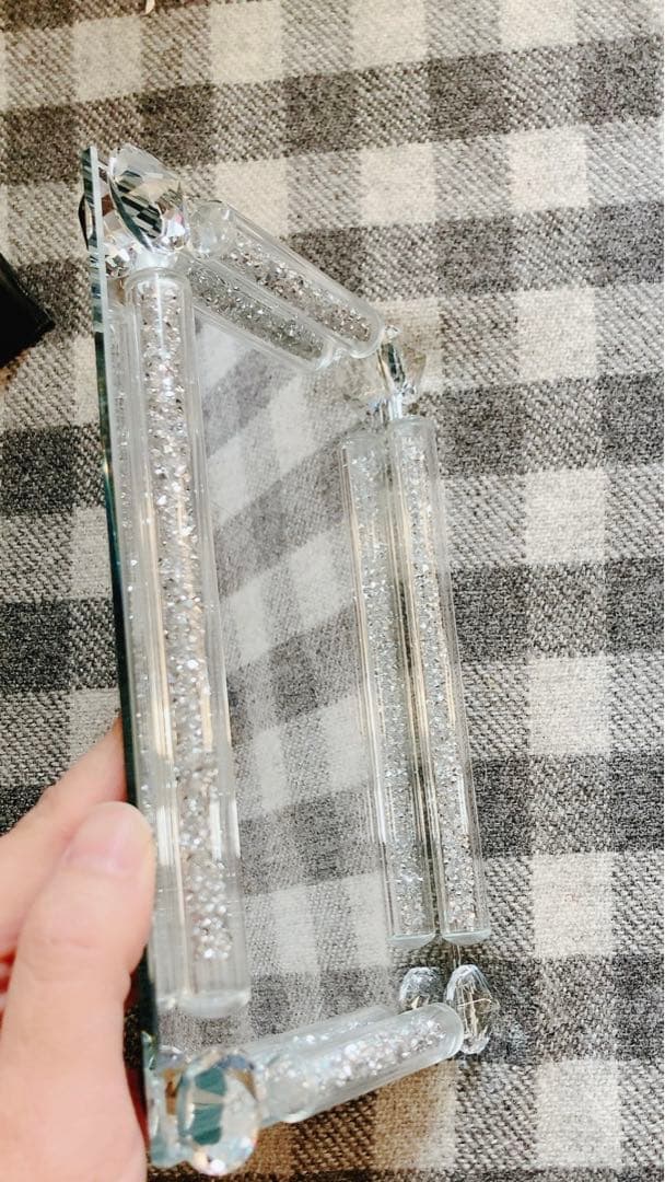 ミラークリスタル香水トレイ クラッシュダイヤモンド充填