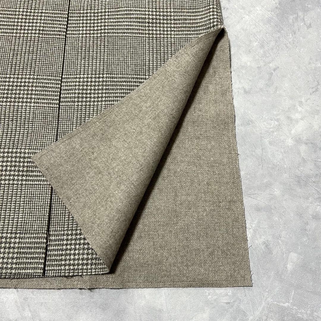 yori ヨリ チェック ロング ジレ ベスト シルク混