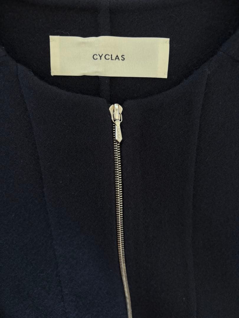 ⑤CYCLAS ネイビー ケープジャケット サイズ36 美品
