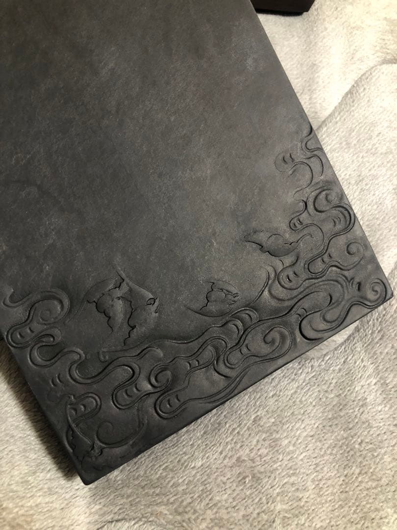 硯 雲蝠紋 旧端溪硯　すずり 青花 文房四寶 書道用品 端渓硯 骨董