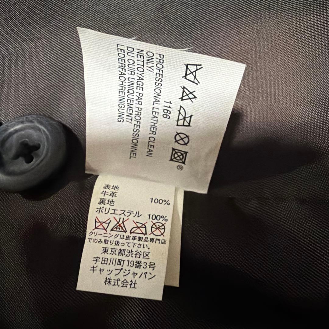 GAP ブラックレザージャケット M牛革100%