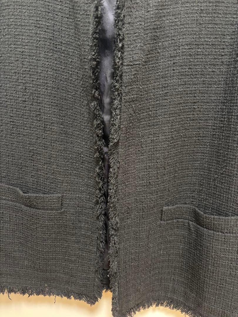 na.e ナエ Novel Tweed Vest ツイードベストブラック