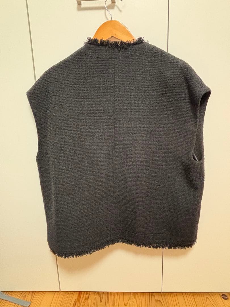 na.e ナエ Novel Tweed Vest ツイードベストブラック