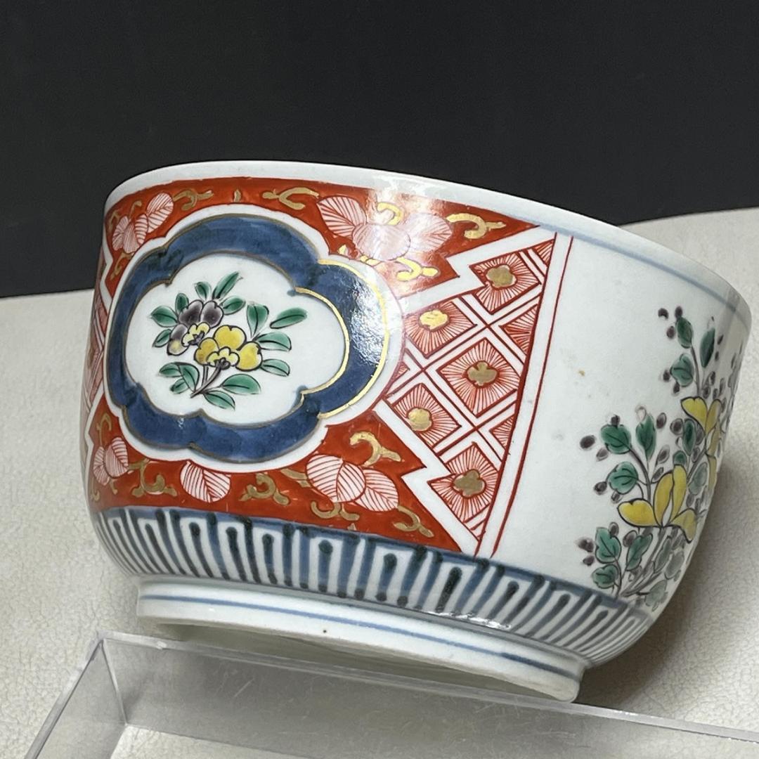 古伊万里 色絵 喰籠 蓋物 割絵 菓子器【k2938】