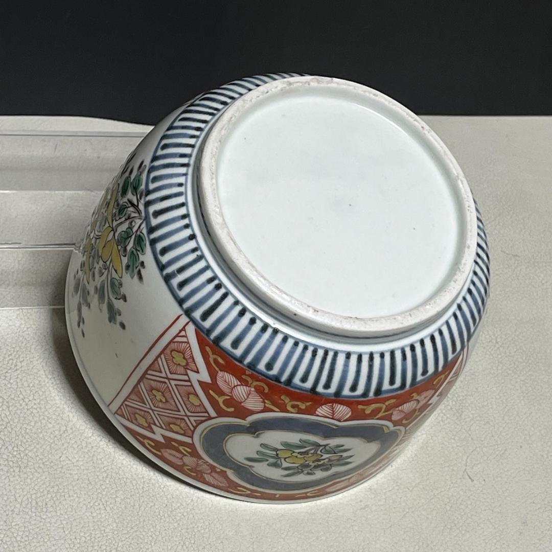 古伊万里 色絵 喰籠 蓋物 割絵 菓子器【k2938】