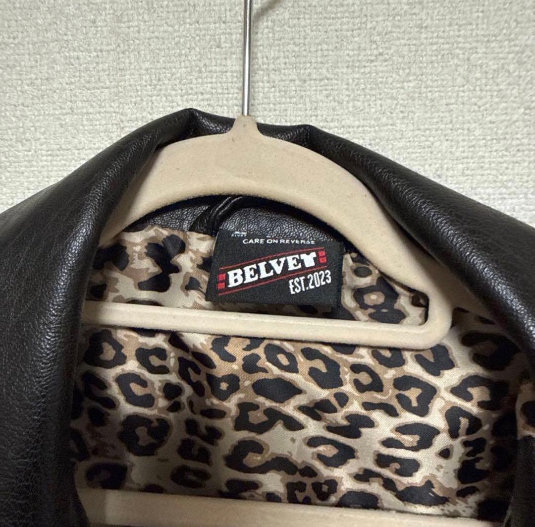 BELVET 黒 ダブルライダースジャケット
