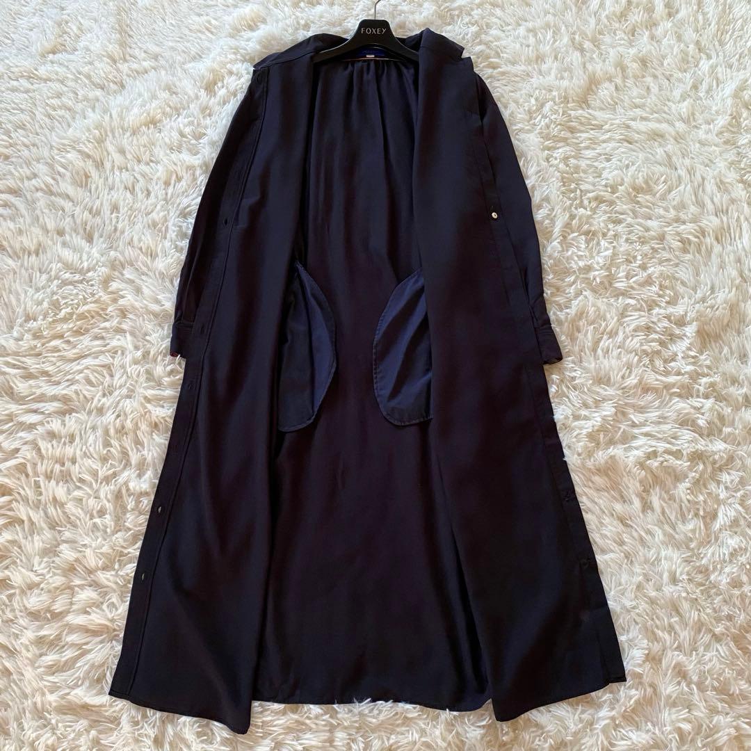 ブルーレーベルクレストブリッジ　シャツワンピース　ベルト　チェック　ロング