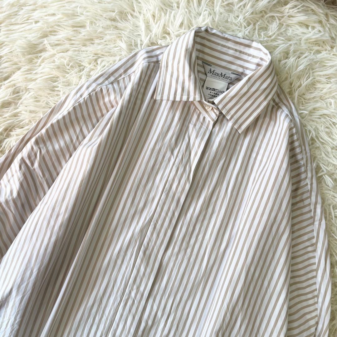 MaxMara マックスマーラ　ストライプ　シャツワンピース　40 ゆったり