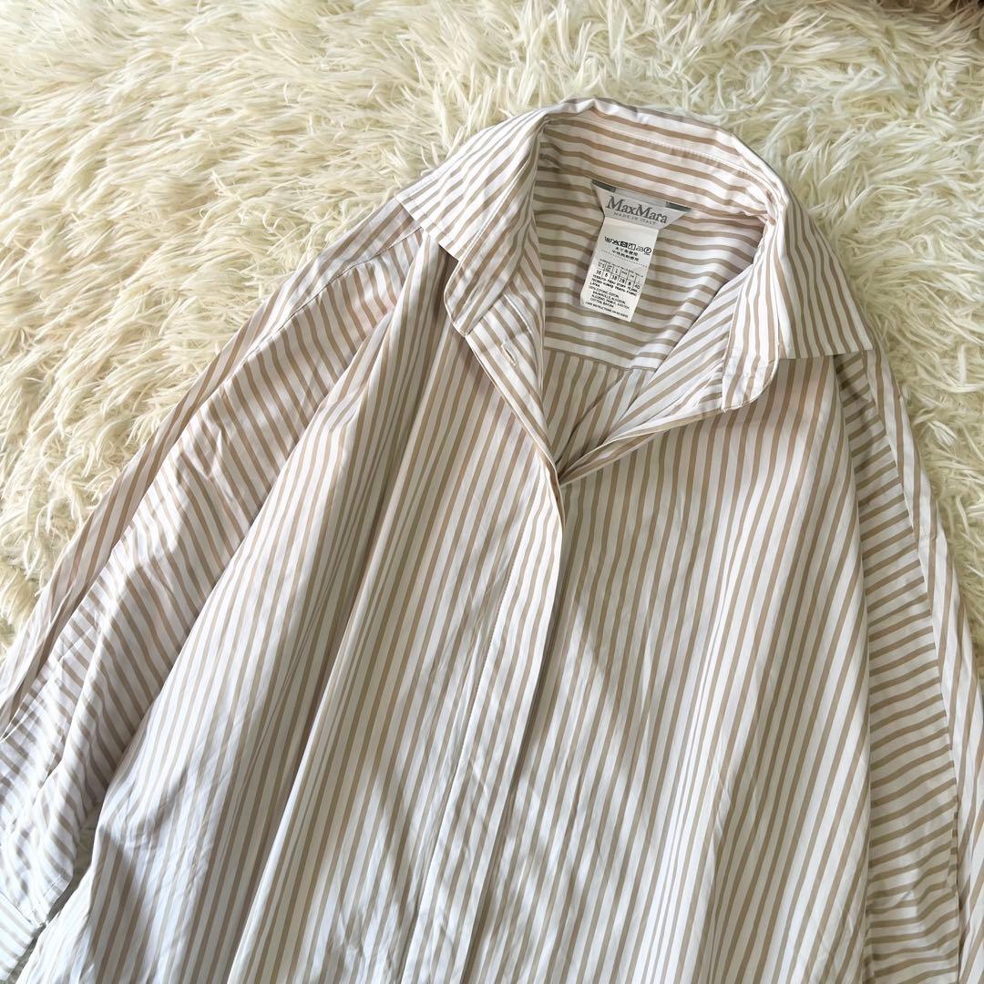 MaxMara マックスマーラ　ストライプ　シャツワンピース　40 ゆったり