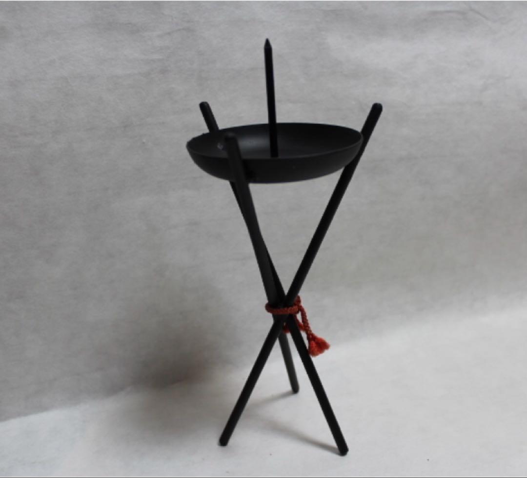 希少/工芸品/ 鉄製 ろうそく立て 燭台「かがり火」２個セット