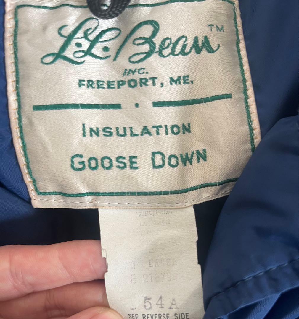 70s L.L.Beanダウンベスト筆記体タグ