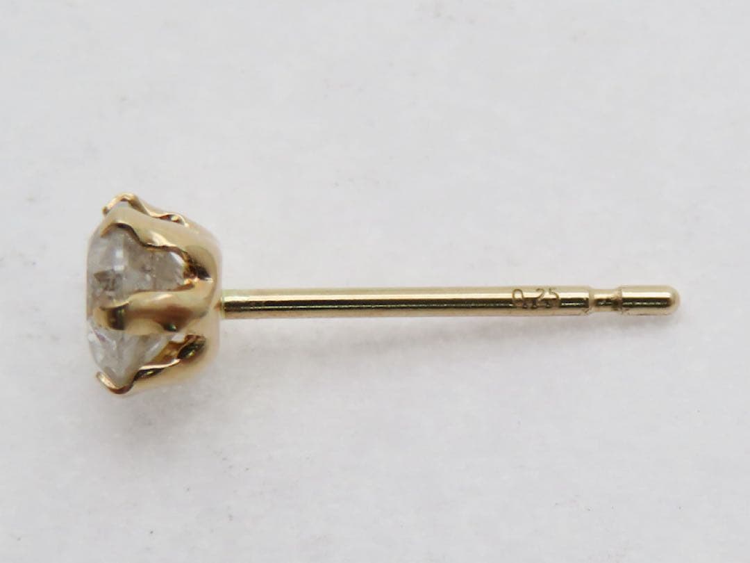 R*O様 本物保証！　K10YG 天然ダイヤモンド0.25ct 片耳ピアス　10