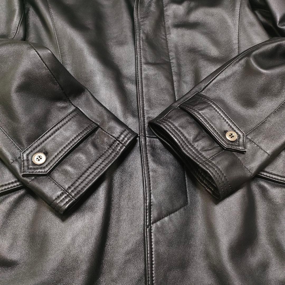 【美品】 NICOLE　羊革　ラムレザー　ライナー付　ジャケット　コート　黒
