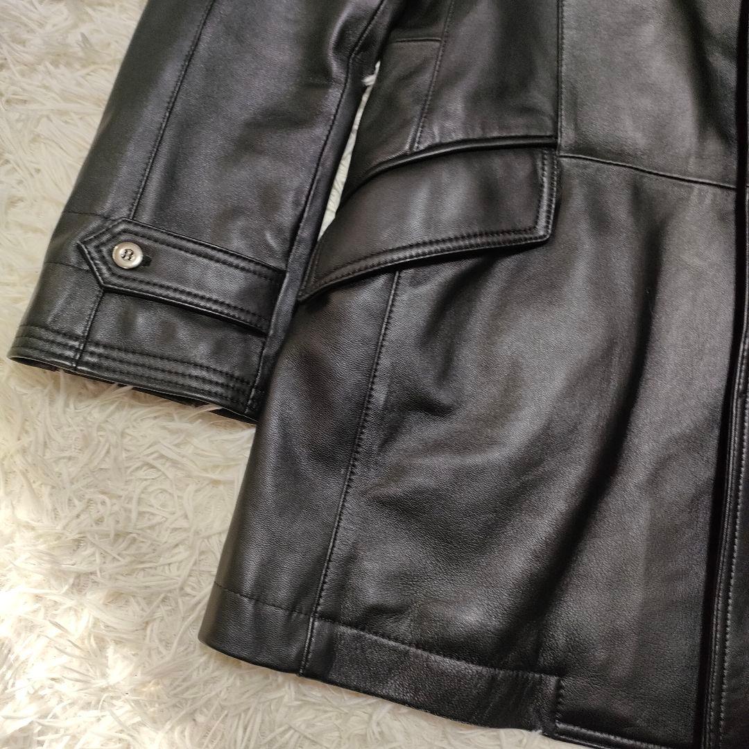 【美品】 NICOLE　羊革　ラムレザー　ライナー付　ジャケット　コート　黒