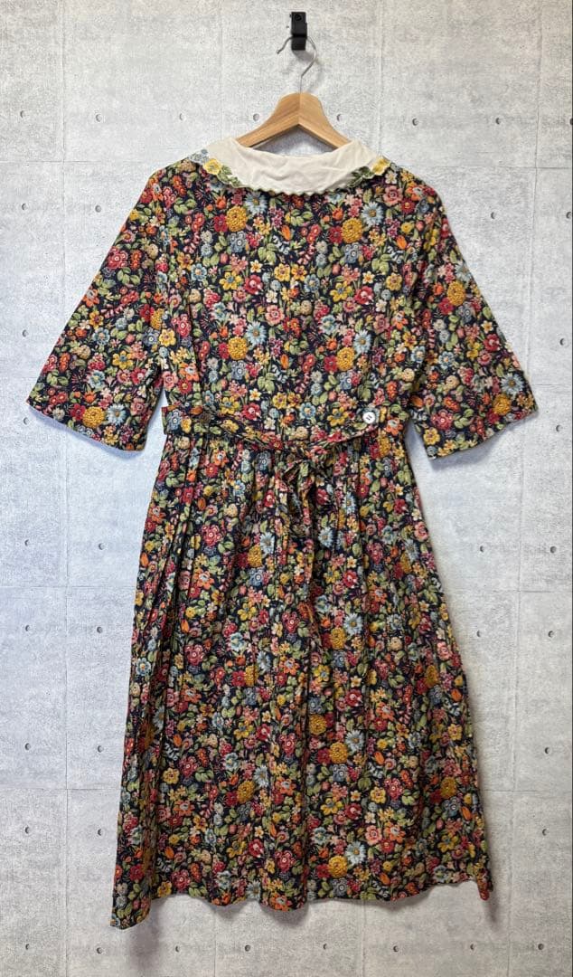 Jane Marple 花柄ワンピース　刺繍　半袖　ヴィンテージ
