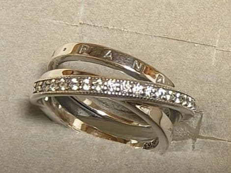 Pandora クロスオーバー パヴェスター 3連 リング シルバー 指輪