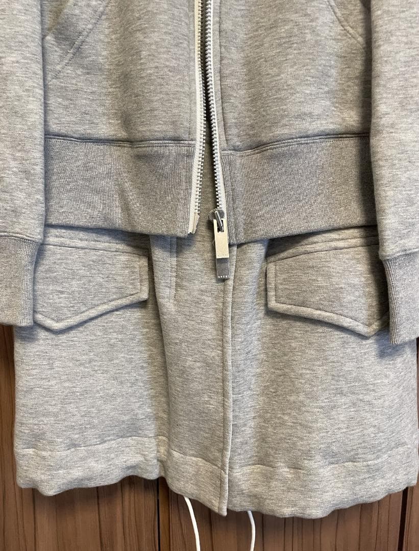 sacai スポンジスウェット ドッキング ロングパーカー/2