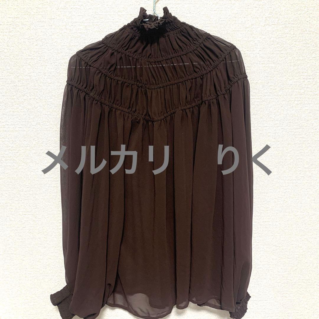 ❤️美品❤️L'Or Yoke Shirring Blouse ブラウス　ブラウン
