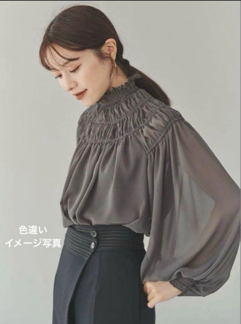 ❤️美品❤️L'Or Yoke Shirring Blouse ブラウス　ブラウン
