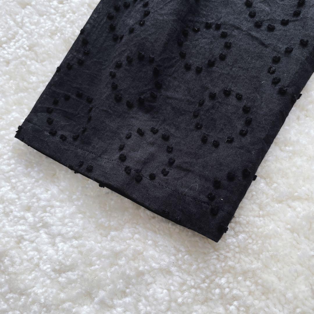 美品 慈雨 ジウ センソユニコ シアー変形ブラウス ドット 塩縮加工 40