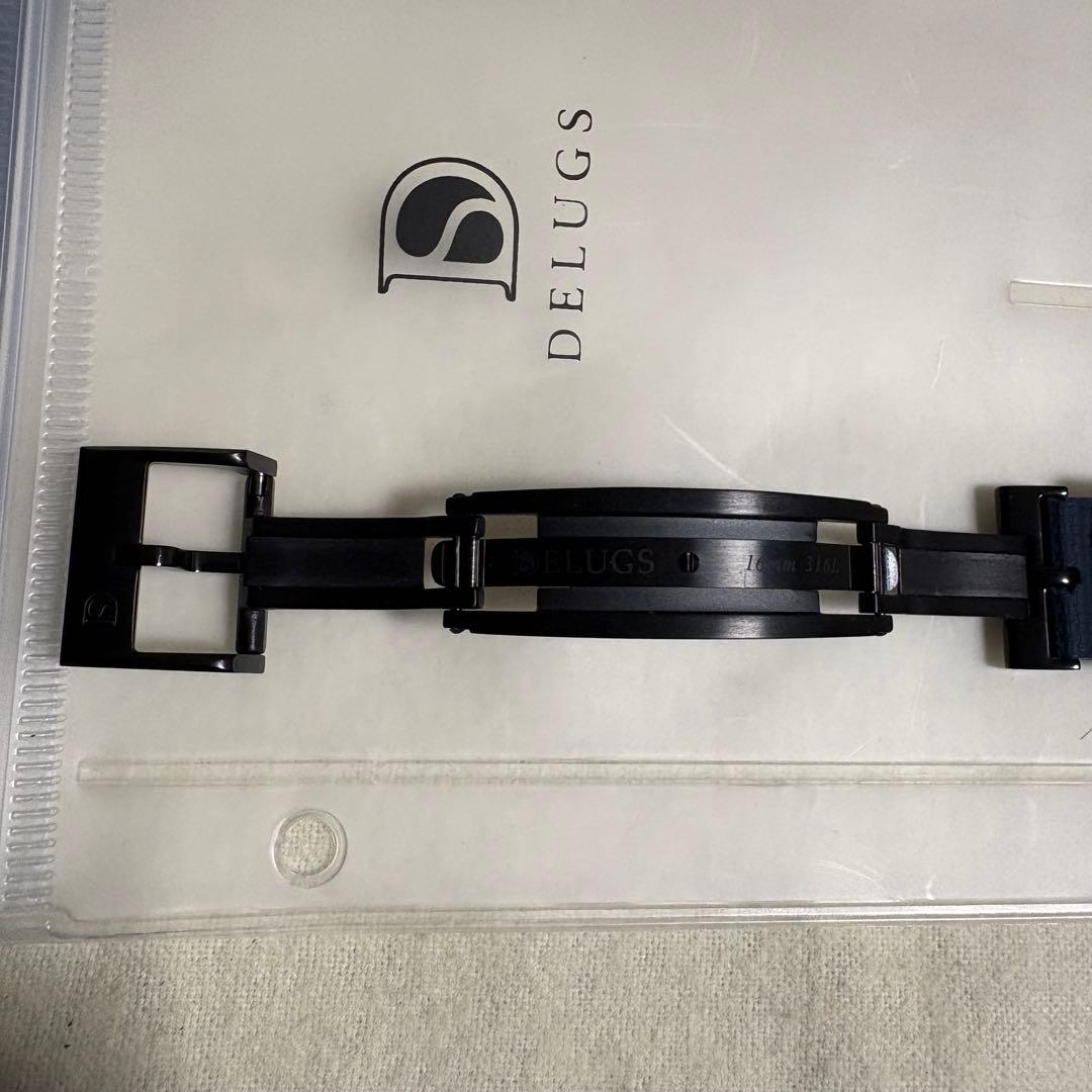 DELUGS 20mm ラバーベルト ネイビー Dバックル付き