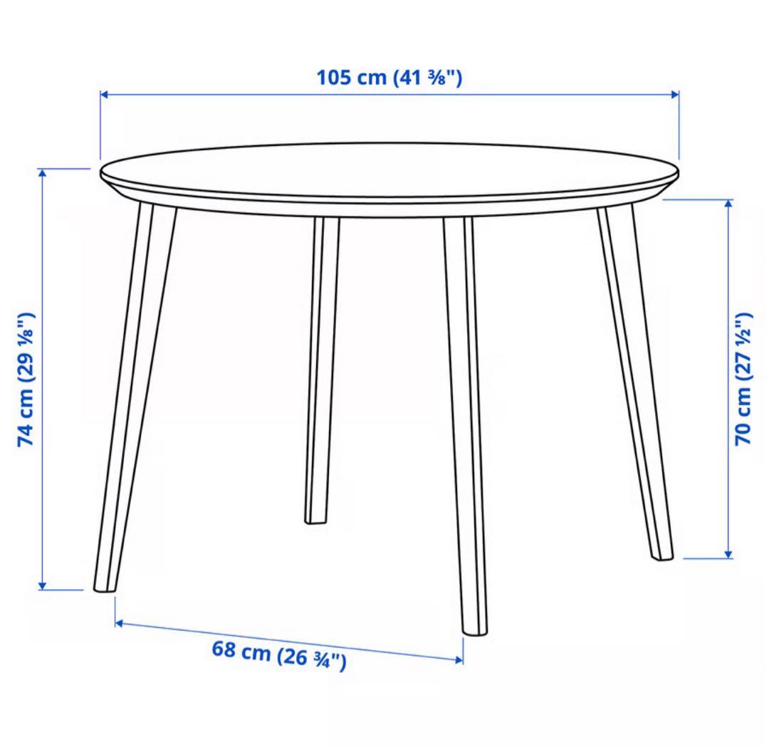 IKEA LISABOリーサボー ダイニング丸テーブル 105cm 北欧 4人用