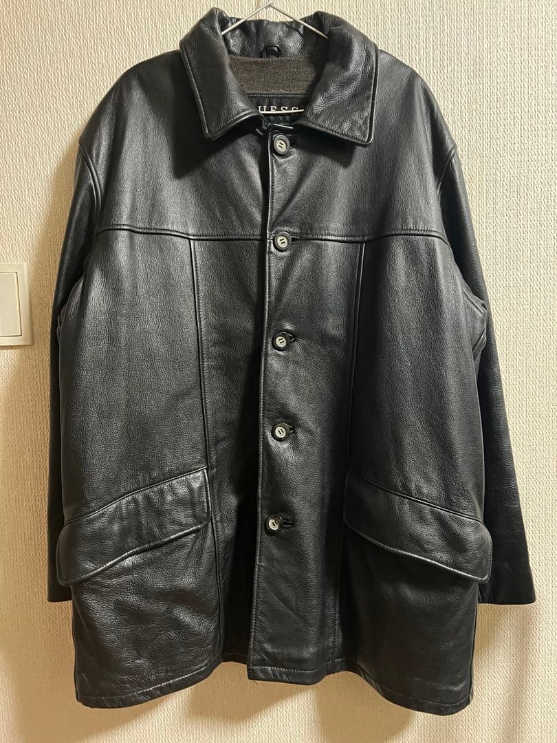 GUESS レザーカーコート