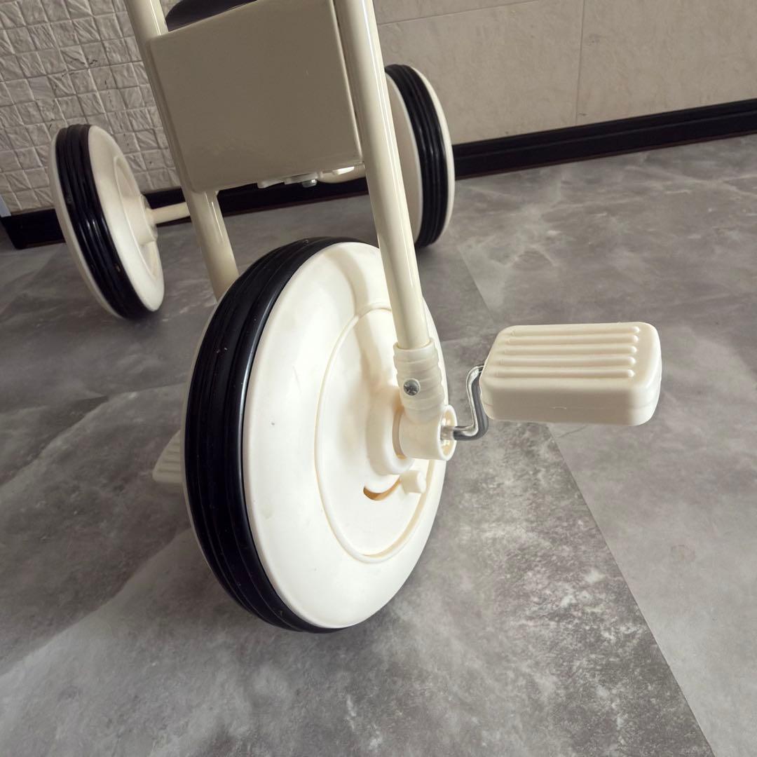 無印良品 無印 三輪車 舵取り棒付き アイボリー 白 子供