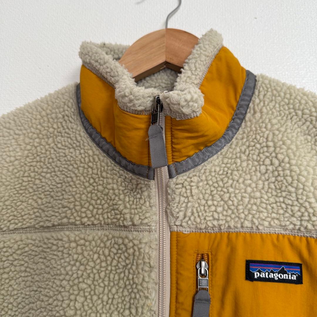 patagonia レトロX フリースベスト White × yellow