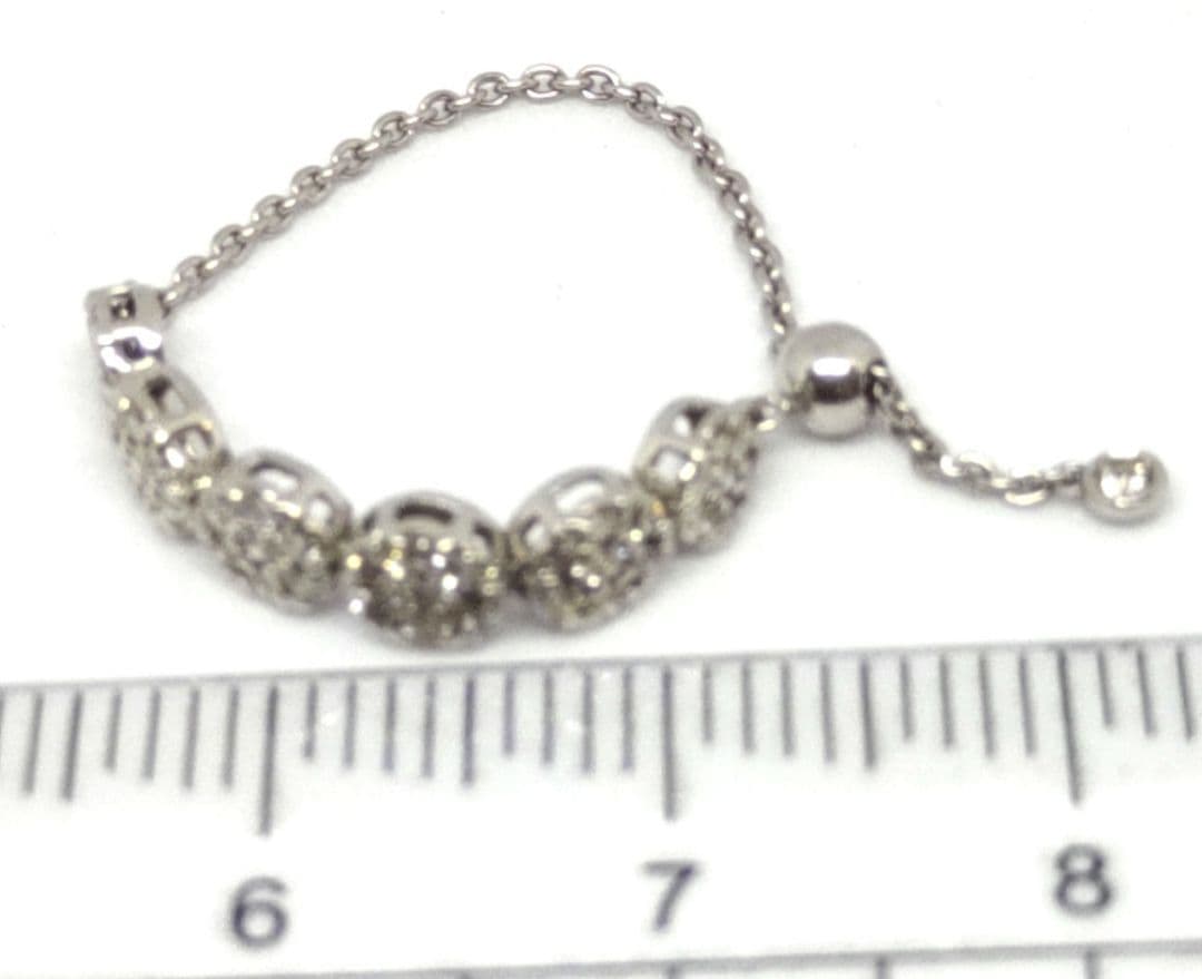 pt950ダイヤモンドチェーンリング0.3ct
